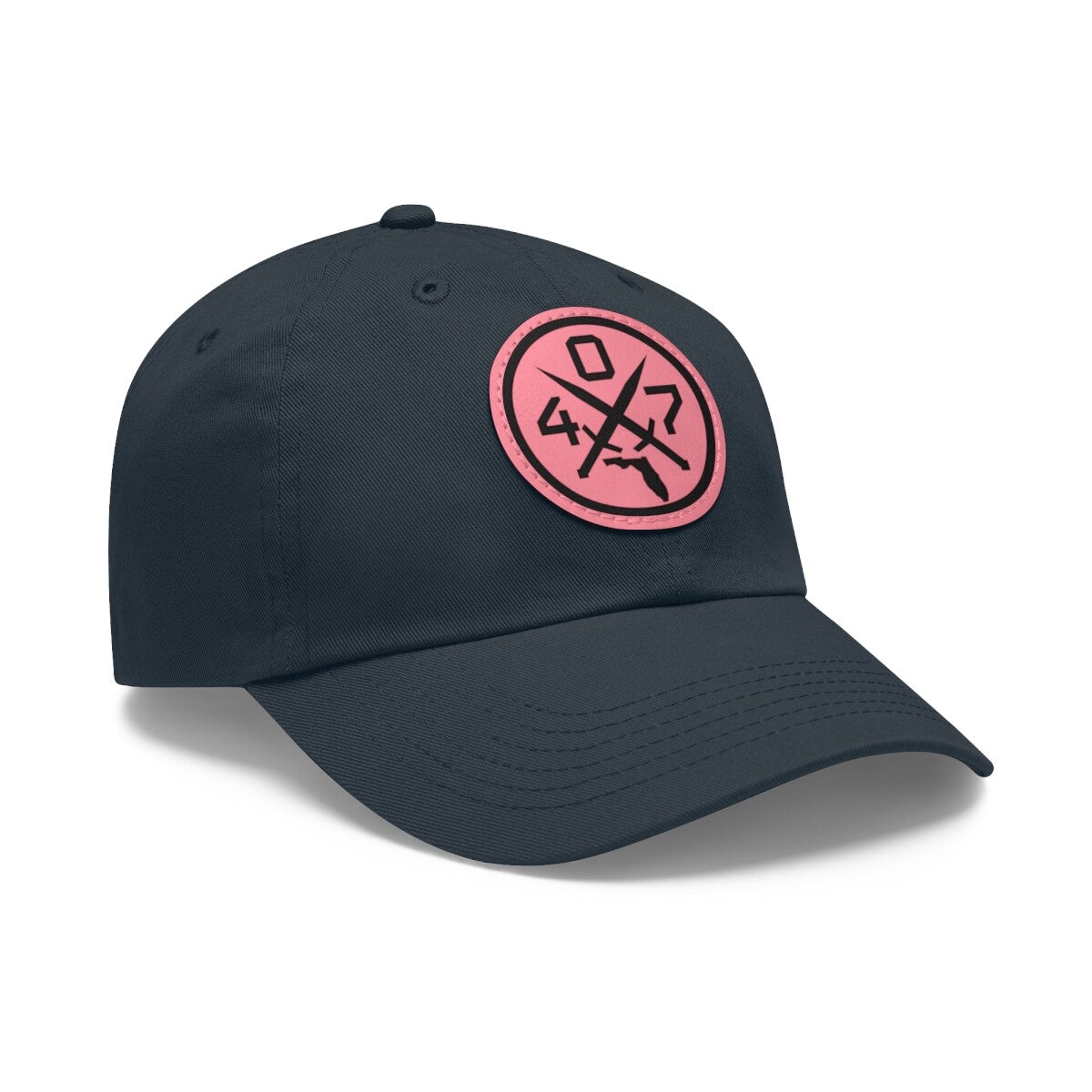 Navy 407 Florida Swords Hat with Pink Leather Patch