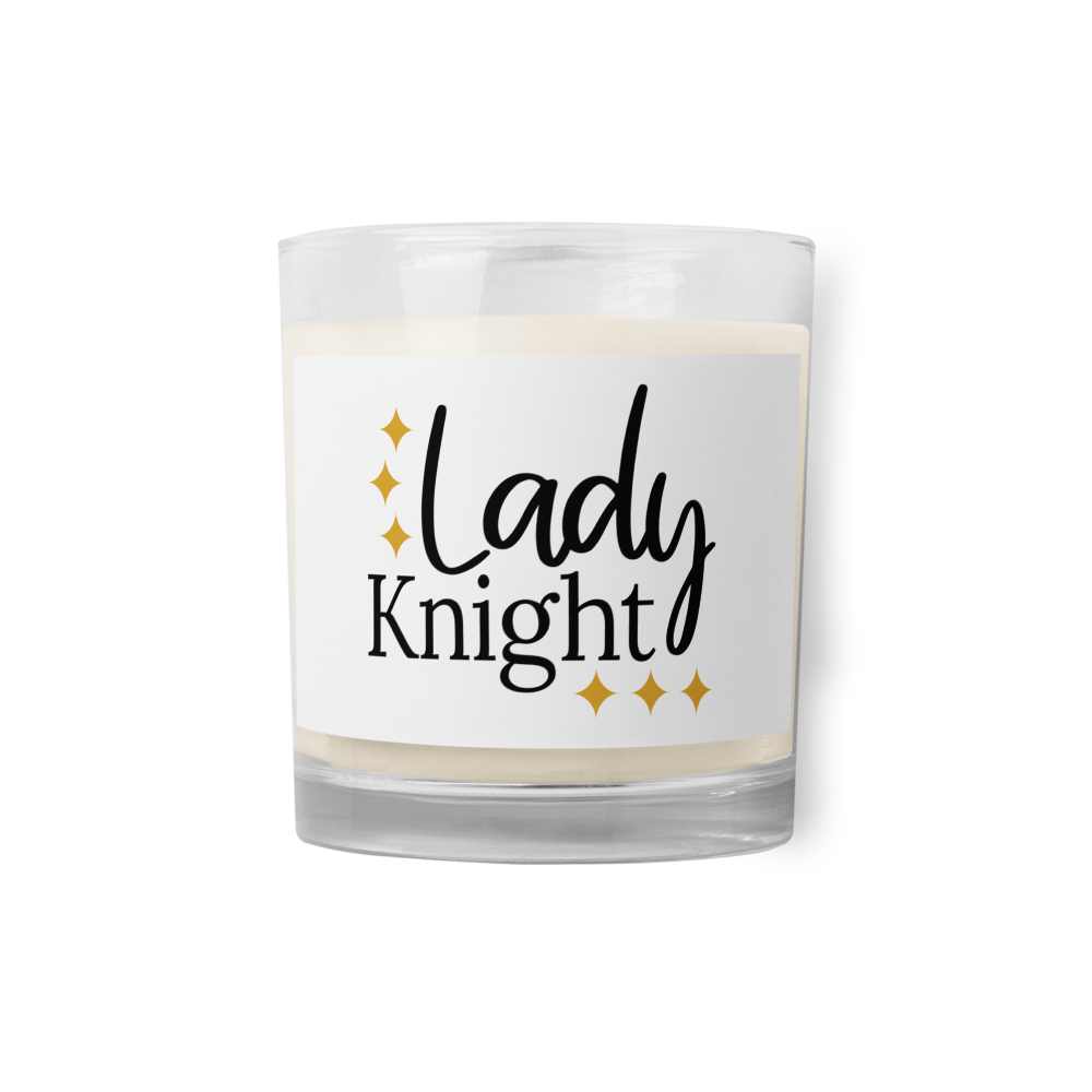 Lady Knight Glass Jar Candle - Front View