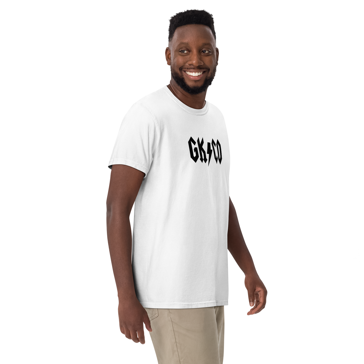 Knight's Charge On Tee in White with Black GKCO Print