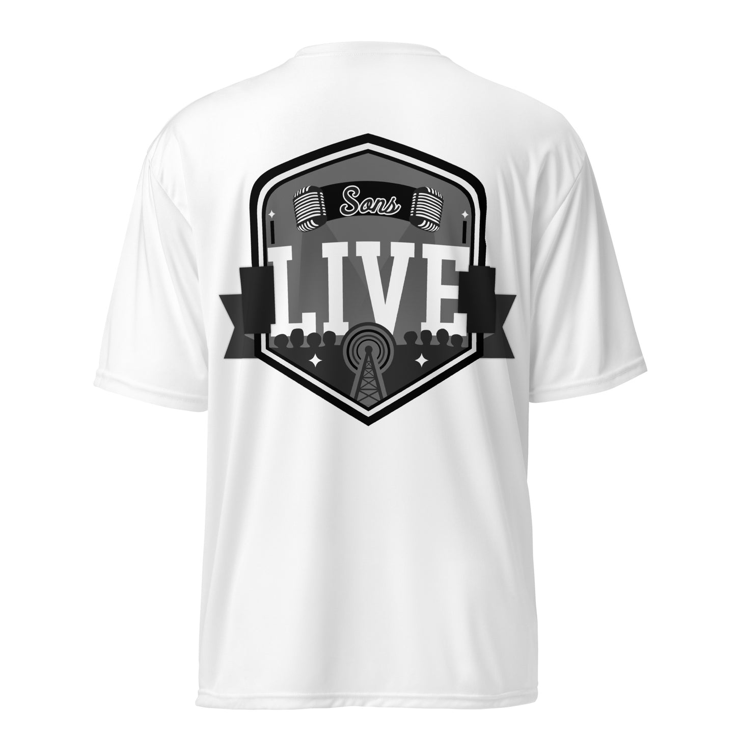 Back view of the Sons Live Performance Shirt showing reinforced seams and relaxed fit.